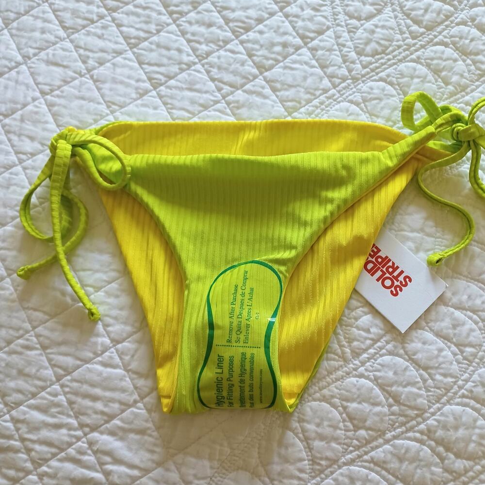 Solid & Striped Iris Reversible Bikini Daffodil Pear Medium NWT - Picture 9 of 9